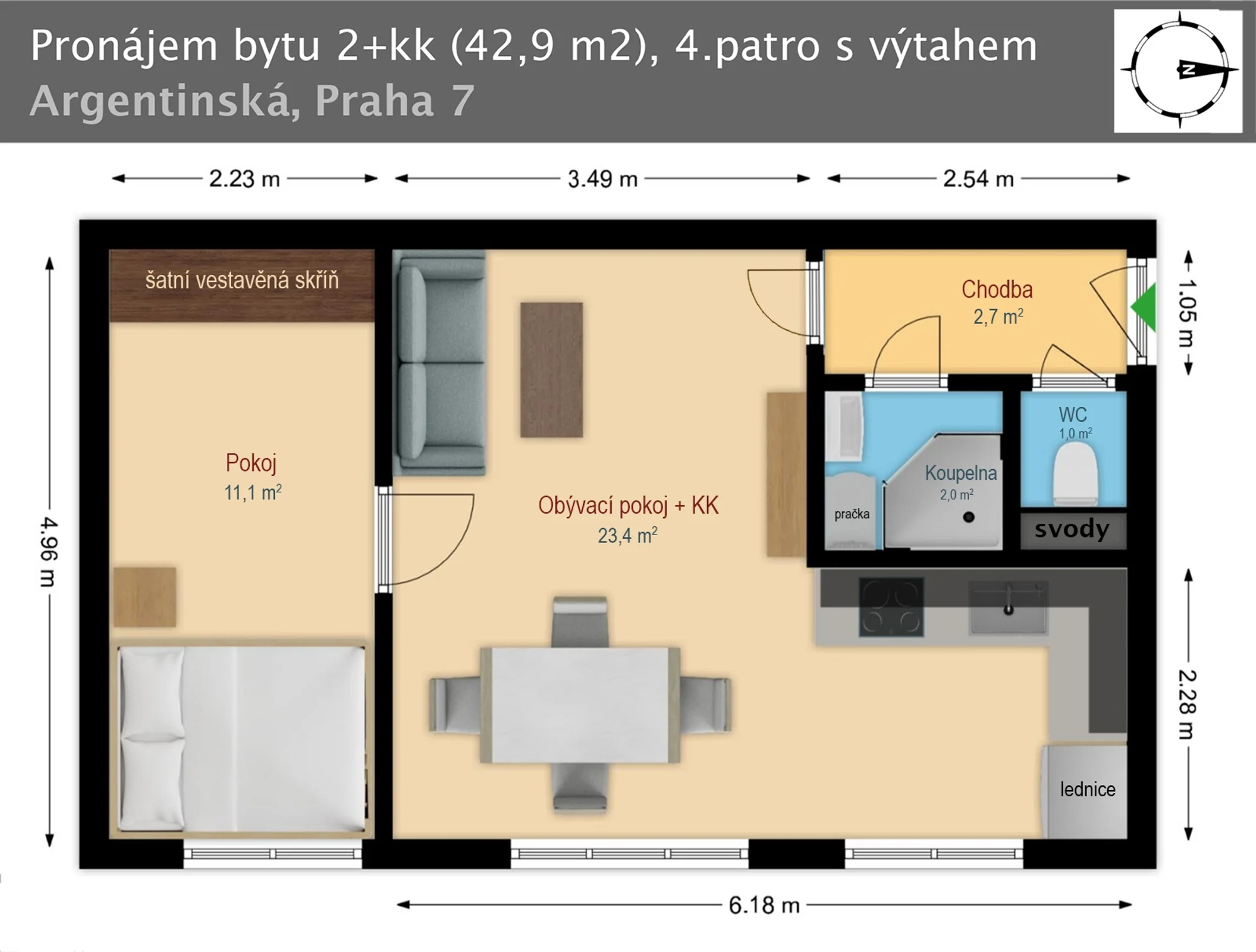 byt-argentinska — půdorys 1
