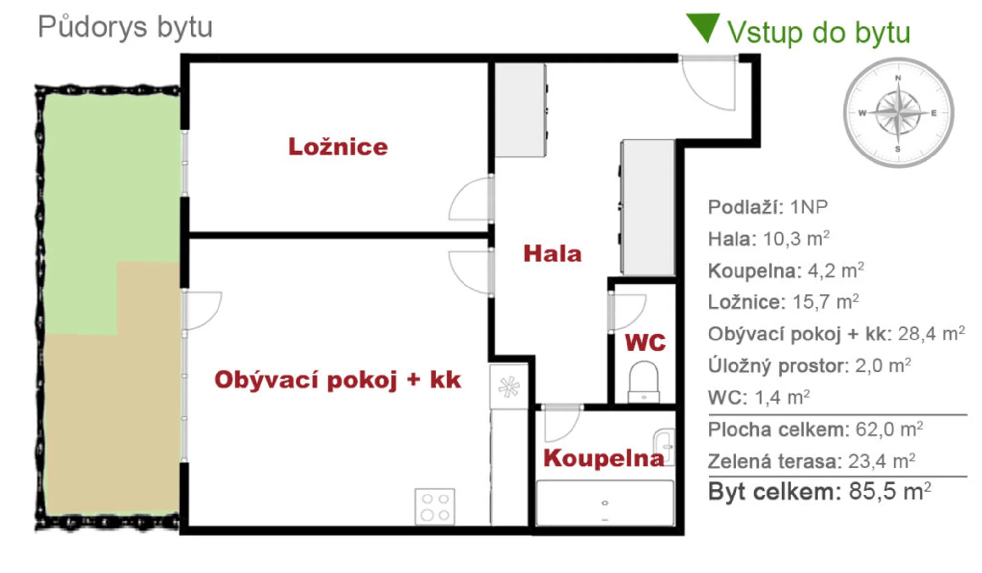 byt-cakovice — půdorys 1