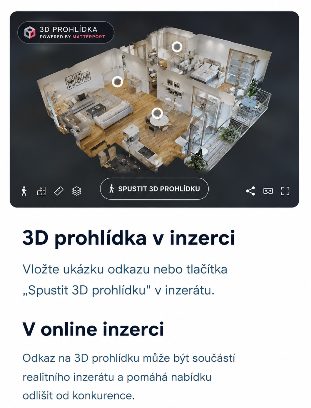 3D prohlídka v online inzerci