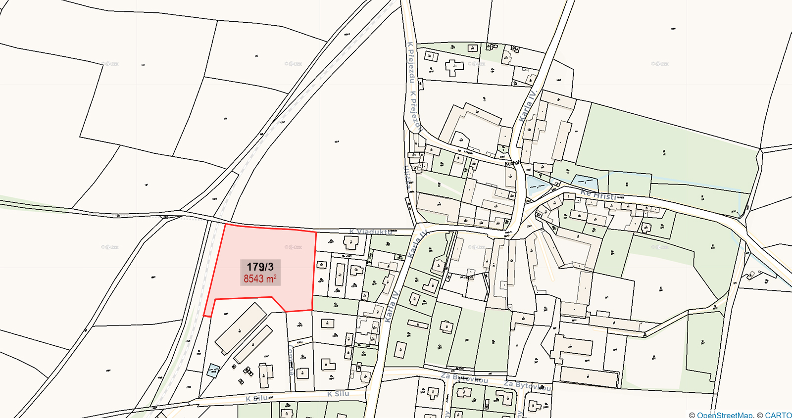 Prodej stavebního pozemku 8543 m², Vysoký Újezd - Kuchař, okr. Beroun