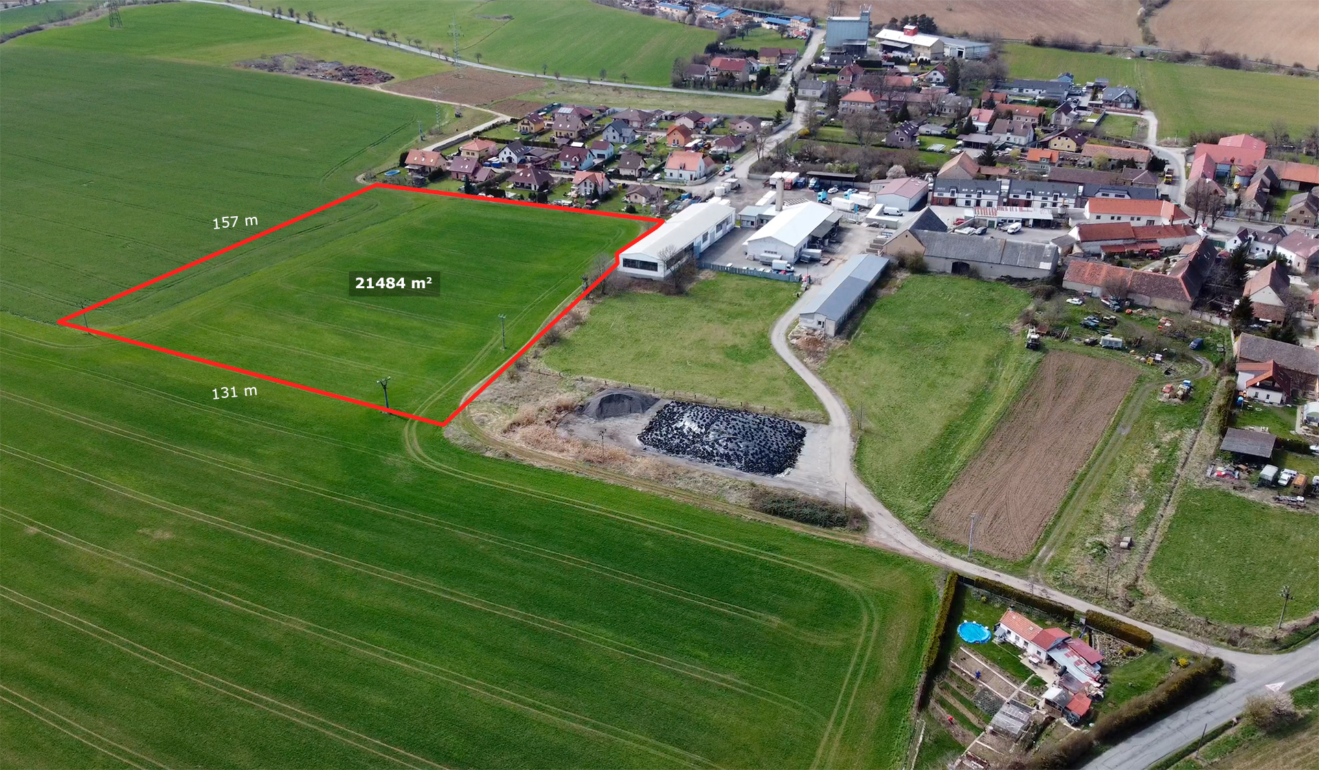 Prodej NEstavebního pozemku (orná půda) 21484 m² (INVESTICE), Vysoký Újezd - Kuchař, okr. Beroun