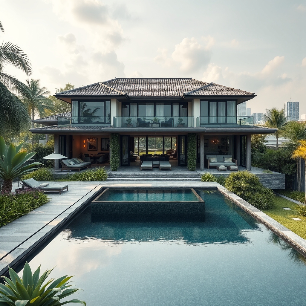Luxusní dům s bazénem v Singapuru: Ideální letní útočiště