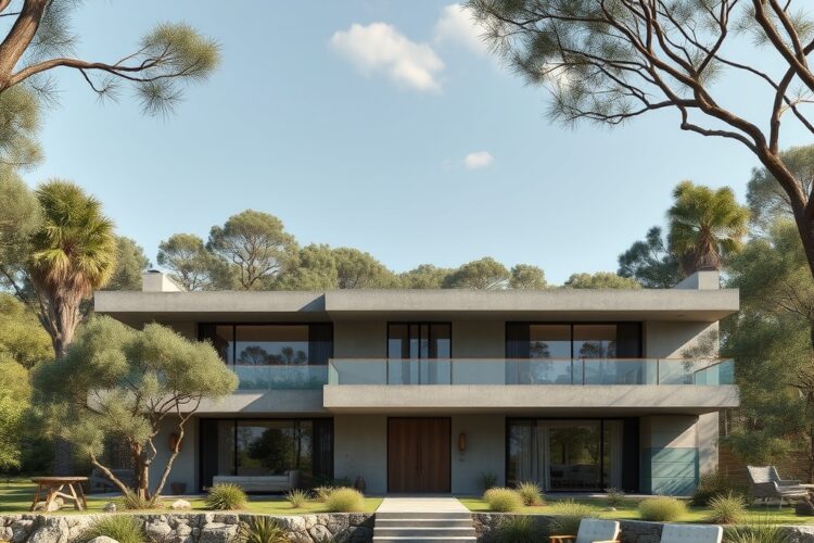 Udržitelný dům z betonu a cypřišového dřeva: Inspirace pro zelený bydlení