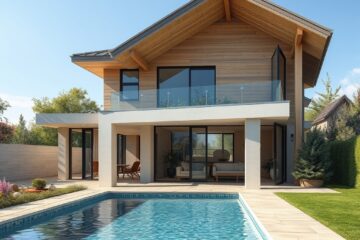 Svěží domov s bazénem: Přírodní harmonie a vkusné designy